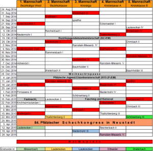 Spielplan 2014 / 2015